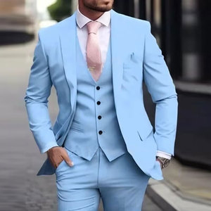 Trajes <span class=keywords><strong>de</strong></span> <span class=keywords><strong>Hombre</strong></span> <span class=keywords><strong>de</strong></span> Lujo Personalizados <span class=keywords><strong>de</strong></span> 3 Piezas, Trajes Formales con Chaqueta, Pantalones y <span class=keywords><strong>Chaleco</strong></span> - Product Image 3