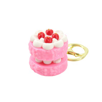 Porte-clés Fidget Clicker en forme de gâteau aux fruits imprimé en 3D, Gâteau à la fraise, Jouet anti-stress à bouton-poussoir, Pendentif, Vente en gros, Personnalisé