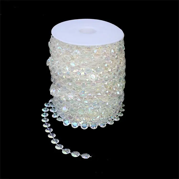 Bling irisé diamant acrylique cristal perle brin ligne rideau guirlande fête de mariage décoration de noël