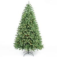 Sapin de Noël artificiel en cèdre écologique de haute qualité avec support en fer, 180 cm, design moderne, lumières LED, utilisation en intérieur, ornement