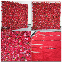 Mur floral élégant blanc et vert pour cérémonies de mariage, toile de fond en tissu avec roses et gypsophile, décoration florale pour fête nuptiale