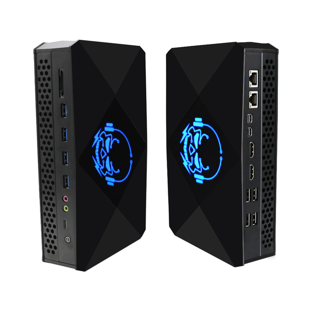New Office Gaming Mini Desktop PC Core I7-8709G/i5-8305G AMD RX Vega GH Graphics 64GB Video Memory 2xLAN 2xDP SSD+HDD Win10