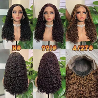 Peluca de Cabello Humano Virgen Remy Indio Super Doble Trama 13x4 con Encaje Frontal sin Pegamento para Encaje HD, Ondas de Agua, Rizado, Encaje Completo, Venta al por Mayor