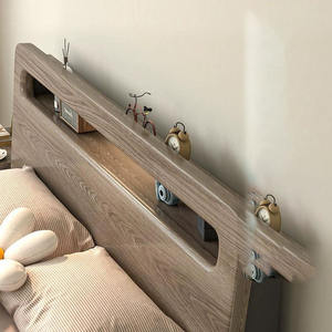 Cama grande doble de estilo nórdico de 1,8 m, <span class=keywords><strong>dormitorio</strong></span> moderno y sencillo con almacenamiento, estilo japonés de madera maciza para <span class=keywords><strong>matrimonio</strong></span> - Product Image 5