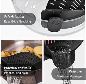 Wholesale Kitchen Splatter Screen Adjustable Silicone Strainer Clip for Drain Pot Pasta and Food Basket Shape with Oil Usage - Product Image 3