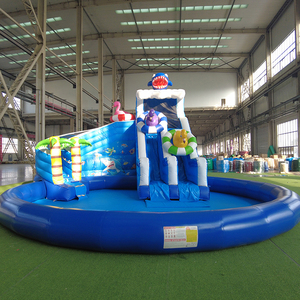 WINSUN Backyard <b>Water</b> Park Shark Theme <b>Inflatable</b> <b>Water</b> <b>Slide</b> Dual Lane Pool for Kids Adults Heavy Duty PVC Summer Party Play - Product Image 3