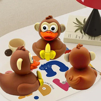 Jouets de bain flottants et couineurs en caoutchouc de sécurité, en forme de singe de 3 pouces, personnalisables, pour la promotion, avec logo sur mesure, en gros