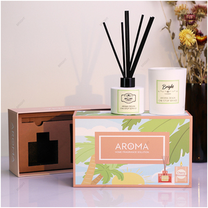 Thủy tinh màu trắng nến lọ sậy khuếch tán chai Set với hộp đen lau sậy cho quà tặng - Product Image 4