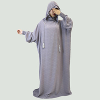 Nouvelle Tissu Crêpe Froissé 3D Ramadan Musulman Hijab Abaya Dubaï Turquie Islam Vêtements de Prière Robes Longues Robe Femme Caftan Jilbab