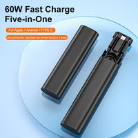 Adaptador de Viaje Multifuncional 5 en 1 Tipo C, Estuche Compacto con Cable de Carga, Adaptador USB, Kit de Cables de Carga