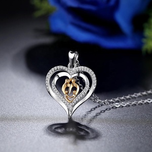 925 plata esterlina de la hija de madre y el niño <span class=keywords><strong>amor</strong></span> mamá colgante del collar del encanto - Product Image 2