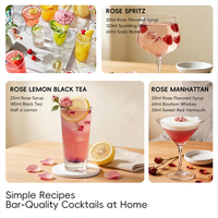 Sirop Polyvalent Aromatisé à la Rose pour Boissons Superposées, Dilution 1:10, Certifié ISO, Usage Professionnel pour Barman, 685ml