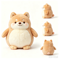 Peluche pingouin rond et moelleux personnalisée AI, conception ODM/OEM, jouet en peluche animal gras et souple, poupée en peluche sur mesure, vente en gros, usine de jouets en peluche