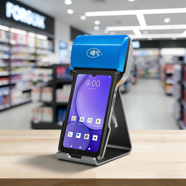 F1s Plus Mobile Handheld 6.75Inch Label Receipt Printing Card Reader Barcode Scanner 58mm 8 Core Pos Machine