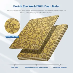 Gravado Gold Color Art Aço Inoxidável Folha Decorativa Metal 4x8 ft para Decoração de Parede Interior 201 304 316 Em Relevo