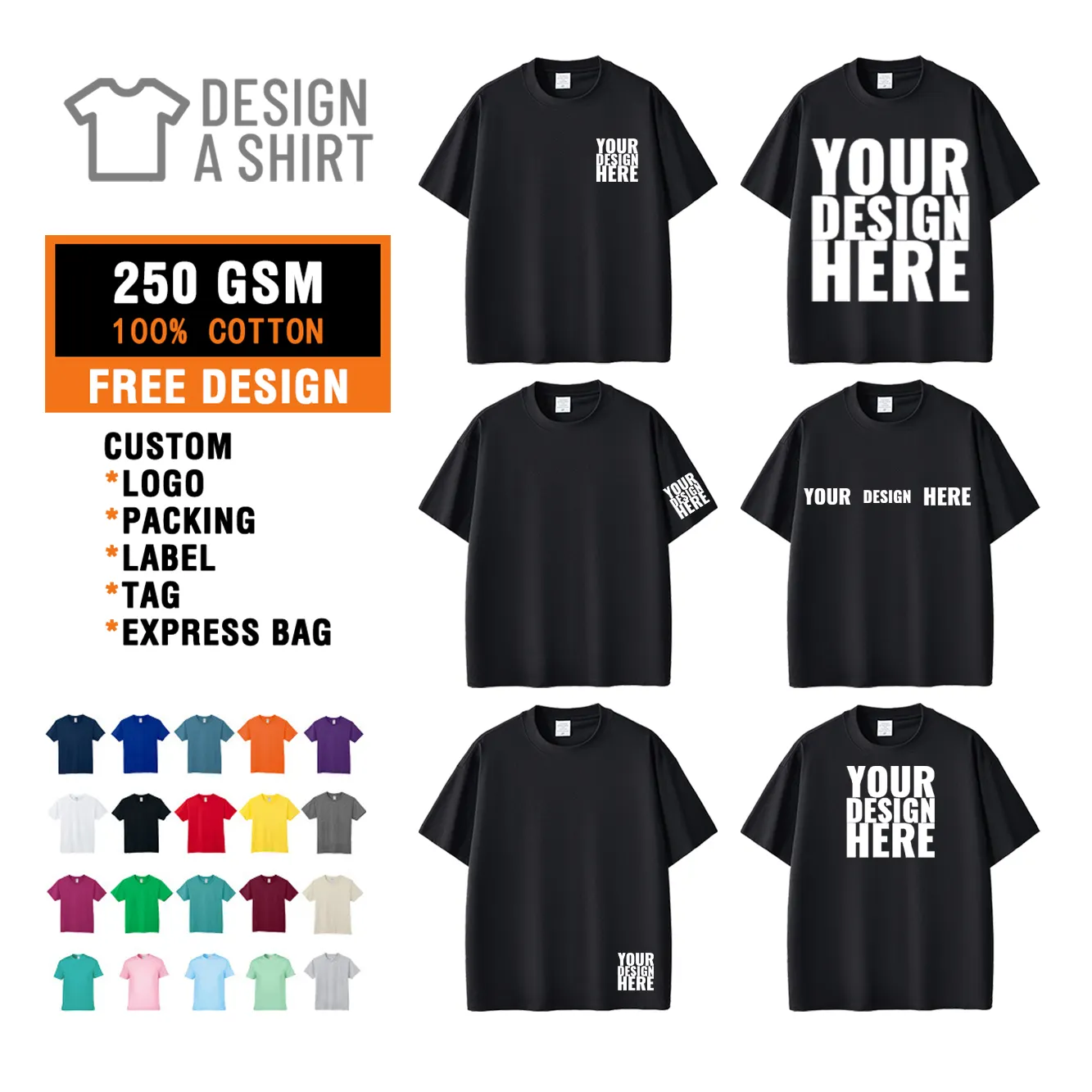 High Quality Heavy Weight Plain Oversized Custom Tshirt Printing Custom Design T-shirt Streetwear Blank 100% Cotton Men T Shirt