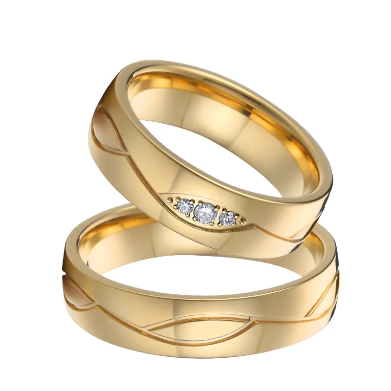 カスタムファインジュエリーリアルソリッドAu585K14ゴールドリングウエスタンデザイナー手作りラブアライアンス結婚指輪セット男性と女性用