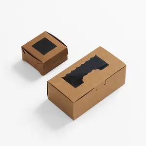 Горячая Распродажа, Высококачественная Милая коробка из крафт-бумаги для печенья, тортов, подарков