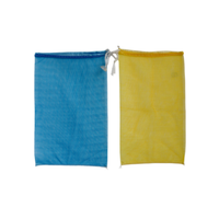 Sac en filet monofilament PP haute résistance avec cordon de serrage pour l'emballage des agrumes et des fruits de mer, sacs en filet plastique transparent durables