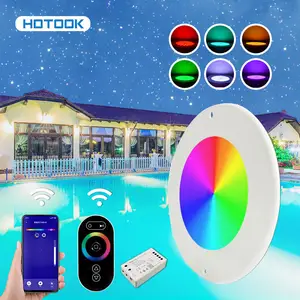 Hotook Tuya Ứng Dụng Thông Minh 12V IP68 Không Thấm Nước ABS Siêu Mỏng Nhựa Đầy Dưới Nước RGB LED Đèn Hồ Bơi