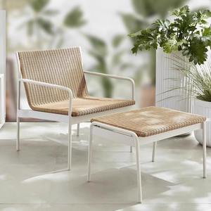 Chaise de jardin en aluminium d'extérieur avec assise en rotin, imperméable, pour terrasse et cour - Product Image 2