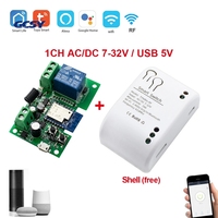 Module de commutation Wifi Tuya à sens unique, module de relais 10A, contrôleur de relais DCAC 7-32V 12V 24V 220V 110V, module de relais intelligent Jog à verrouillage automatique