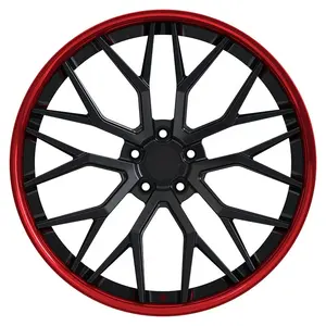 Прямые кованые колеса от производителя GVICHN, высококачественные роскошные автомобильные щеткой, красные кованые диски