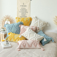 Housse de coussin décorative de luxe Innermor, rose hospitalier, géométrique, personnalisable, style bohème, broderie tuftée