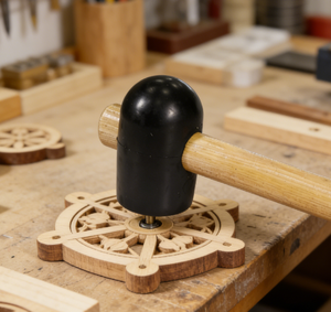 פטיש גומי עם ראש כדורי וידית עץ, ייצור מקורי בעבודת יד, להרכבת רהיטים ועיצוב הבית - Product Image 5