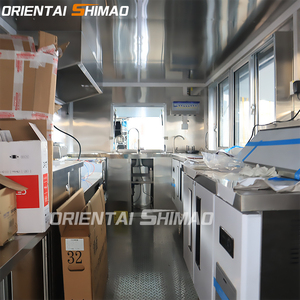 स्टेनलेस स्टील मोबाइल रेस्तरां भोजन कार्ट बार ट्रेलर मोबाइल फूड वैन फूड ट्रक पूर्ण रसोई उपकरण के साथ - Product Image 2