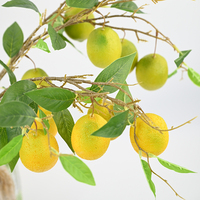 IFG Wholesale Fleur Artificielle Réaliste Fruitée H95 Branche de Citron Feuilles Haute Simulation Peinture Mousse Pulvérisée pour le Poisson d'avril