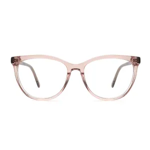 2024 आईवियर निर्माता नया कैट आई चश्मा डिजाइनर ब्लू लाइट एसीटेट ऑप्टिकल फ्रेम रीडिंग चश्मा महिला पुरुषों के लिए