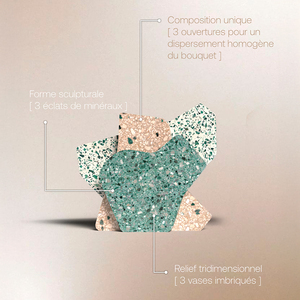 Florero Ecrin Droite Florero Mineral Terrazo Diseño asimétrico Maceta Florero de Arte Moderno - Product Image 3