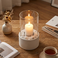 Cheminée au bioéthanol de table en stock dans l'UE, cheminée de table à café et à manger d'intérieur, foyer à alcool transparent avec tube en verre