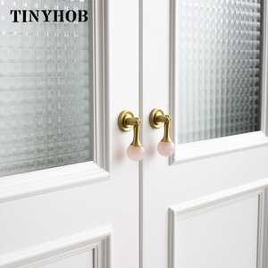 Cute Natural Crystal Stone <strong>Knobs</strong> Pink <strong>White</strong> Dresser Cabinet Door <strong>Knobs</strong> and Handles Ball Pendant <strong>Drawer</strong> Pull C-4798 - Product Image 3