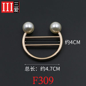Bonne qualité Version coréenne de métal <span class=keywords><strong>perle</strong></span> écharpe décorative châle tous <span class=keywords><strong>les</strong></span> coins boutons de manchette noués trois boutons - Product Image 6