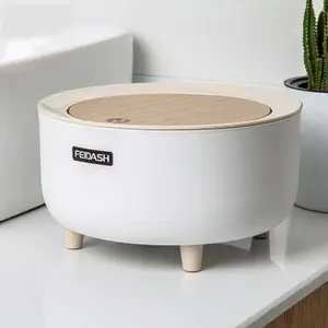 VONVIK — Mini poubelle de bureau avec couvercle à pression, poubelle ronde pour chambre à coucher