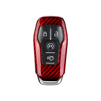 Étuis à clés de voiture pour Ford Explorer Edge Taurus 4 boutons clé en Fiber de carbone housse de clé de voiture accessoires d'intérieur t-carbon Key crive