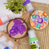 Set de peinture acrylique néon 60ml 4 stylos de couleur dans une boîte à fenêtre Support polyvalent pour la peinture sur papier toile
