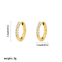 Boucles d'oreilles tendance personnalisées en acier inoxydable plaqué or 18 carats avec zircon pavé, étanches, style espagnol chic, fournisseur de bijoux pour filles