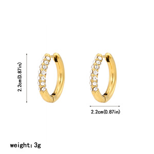 Pendientes de <span class=keywords><strong>Acero</strong></span> <span class=keywords><strong>Inoxidable</strong></span> con Nombre Personalizado, Modernos, Impermeables, con Circonitas, Chapados en Oro de 18k, Proveedor de <span class=keywords><strong>Joyería</strong></span> para Chicas - Product Image 5