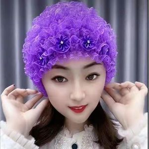 Women's Elegant Floral Pearl Headscarf, Solid Color Indian and African Ethnic <b>Hat</b>, Wholesale Fashion Muslim Cap - Product Image 3