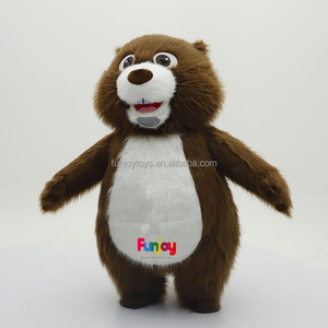 Costume <span class=keywords><strong>de</strong></span> mascotte gonflable en fourrure longue et moelleuse, <span class=keywords><strong>castor</strong></span> brun, 2,2 m, tenue réaliste d'animal <span class=keywords><strong>de</strong></span> rivière pour fête <span class=keywords><strong>de</strong></span> carnaval et cosplay - Product Image 4