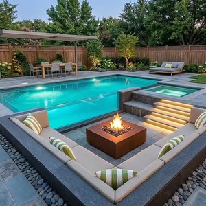 Piscina Swim Spa da Esterno Inground su Misura Modulare di Grandi Dimensioni, 8m, con Jacuzzi, in Fibra di Vetro, Produzione Diretta - Product Image 3