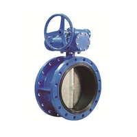 Vanne papillon à double excentricité en fonte ductile PN10 PN16 PN25 pour eau, huile, gaz, extrémités à brides, manuelle KXC D41 DN40-2000