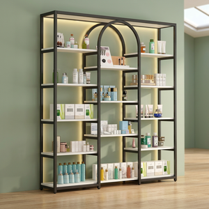 High End Stainless Steel Cosmetic Display Stand Perfume Display <b>Cabinet</b> for Beauty Shop - Product Image 3