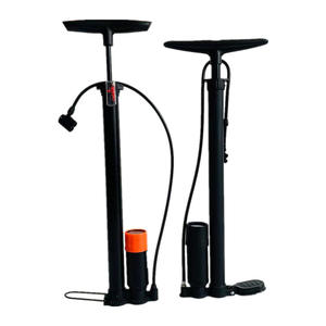 Pompe à vélo manuelle haute pression avec manomètre pour vélos de montagne et accessoires de moto, noir et orange - Product Image 3