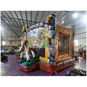 Castello Gonfiabile Commerciale Personalizzato a Tema Dinosauro per Bambini con Scivolo e <span class=keywords><strong>Area</strong></span> Salto - Prezzo di Fabbrica - Product Image 4