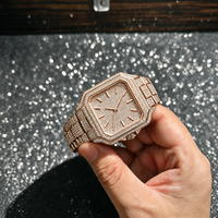 Montre mécanique entièrement sertie de moissanite, verre saphir, design étanche, cadran à remontage automatique, montre pour homme avec certificat GRA