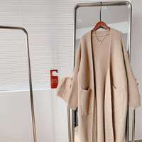 Pull en tricot épais pour femmes d'automne personnalisé Cardigan Usine OEM Pull de base long décontracté à manches longues de grande taille